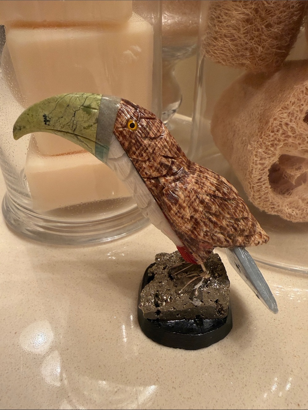 3.82 Inch Multi Stone Carving - See Description